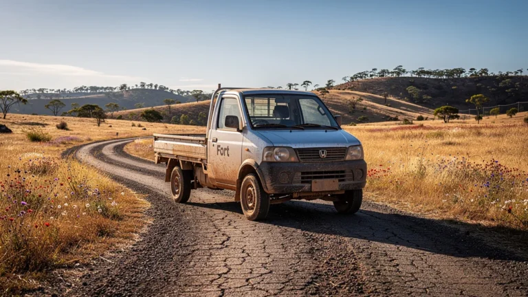 Mon camion sans permis Fort robuste après 60 000 km dans l'arrière-pays rural sec et ensoleillé