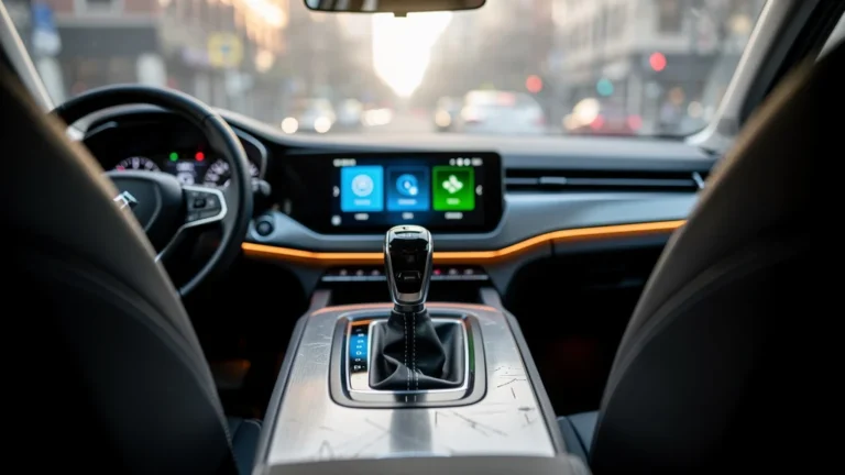 Intérieur hyper-réaliste d’une voiture avec boîte automatique pour débutant sans permis