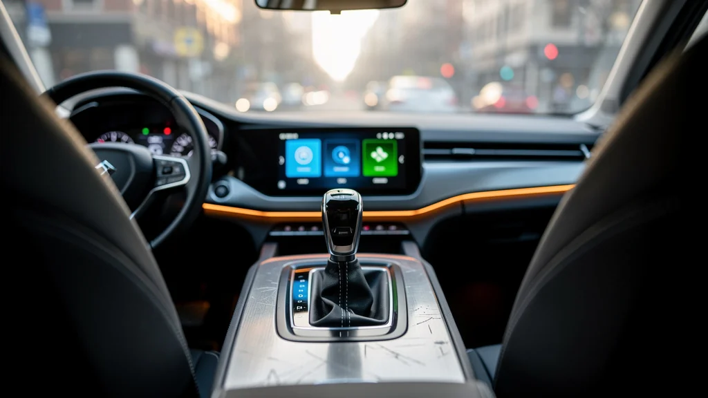 Intérieur hyper-réaliste d’une voiture avec boîte automatique pour débutant sans permis
